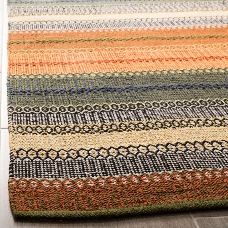 Striped Kilim STK412 Hand Woven Area Rug - Gold/Grey - 5'x8' - Safavieh.