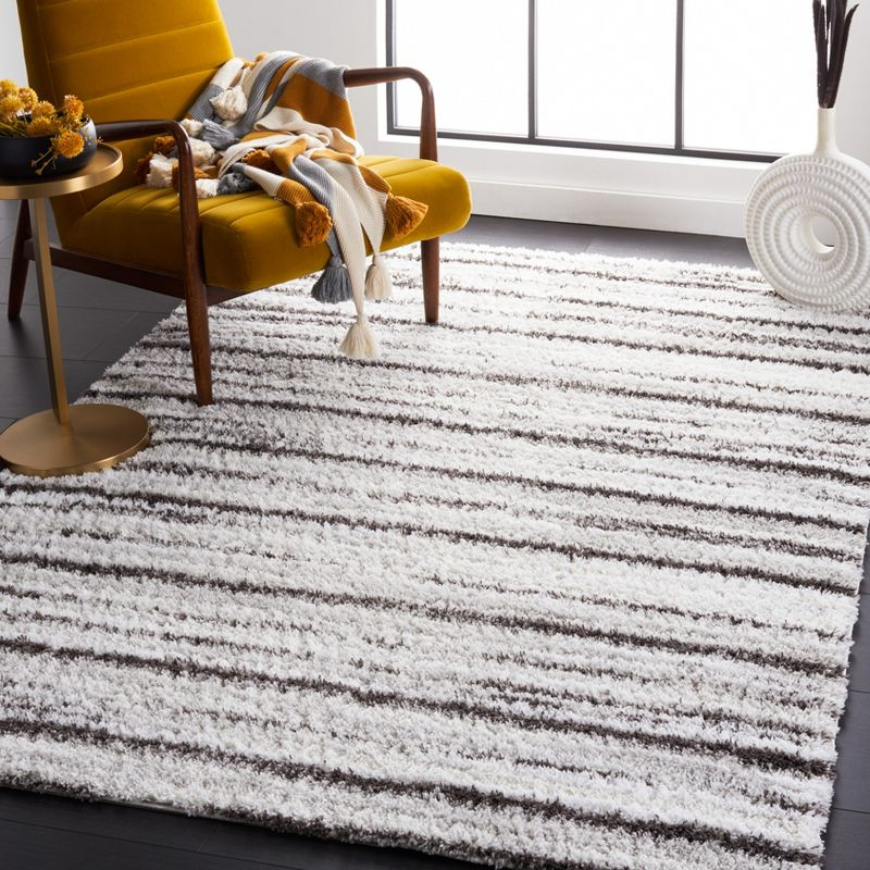 Berber Shag BER565 Power Loomed Area Rug - Gray/Dark Gray - 7'x7' - Safavieh.