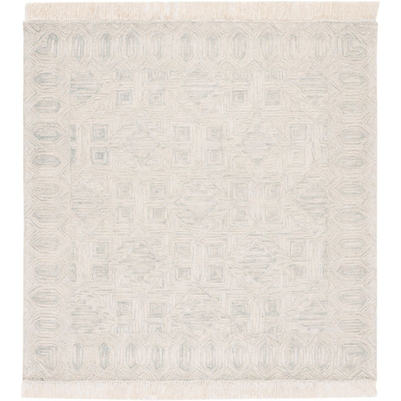 Ikat IKT805 Hand Tufted Area Rug - Ivory/Light Blue - 6'x6' - Safavieh.