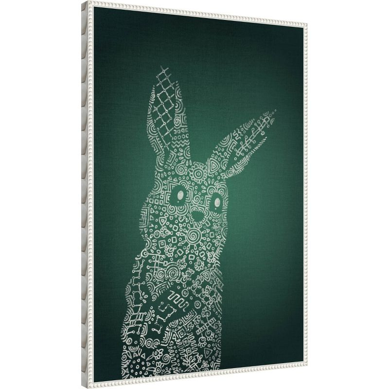 Amanti Art The Emerald Bunny by Ema Paraschiv Canvas Wall Art Print Framed 23 x 33-in.