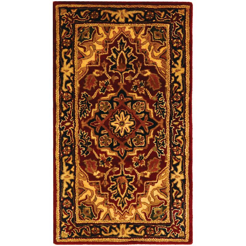 Classic CL763 Hand Tufted Accent Rug - Red/Navy - 2'3"x4' - Safavieh.