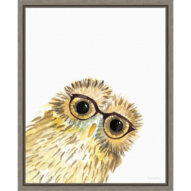 Amanti Art Owl in Glasses by Mercedes Lopez Charro Canvas Wall Art Print Framed 16 x 20-in.