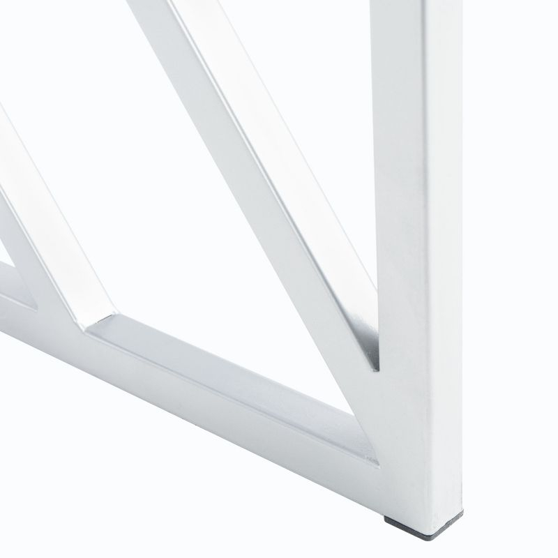 Elaine 1 Drawer Desk - White/Silver - Safavieh