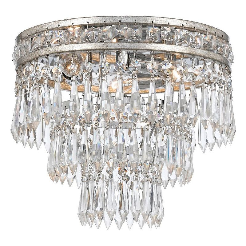 Crystorama Lighting Mercer 3 - Light Flush Mount in  Olde Silver
