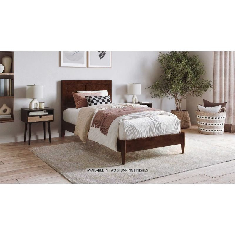 AFI Furnishings Berkshire Twin Solid Wood Low Profile Platform Bed in Walnut
