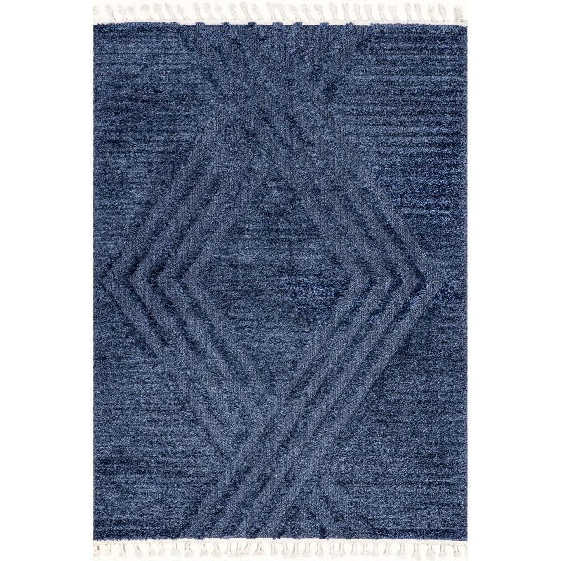 Nuloom Risette Solid 5x8 Shag Indoor Area Rug for Living Room Bedroom Dining Room Nursery, Blue