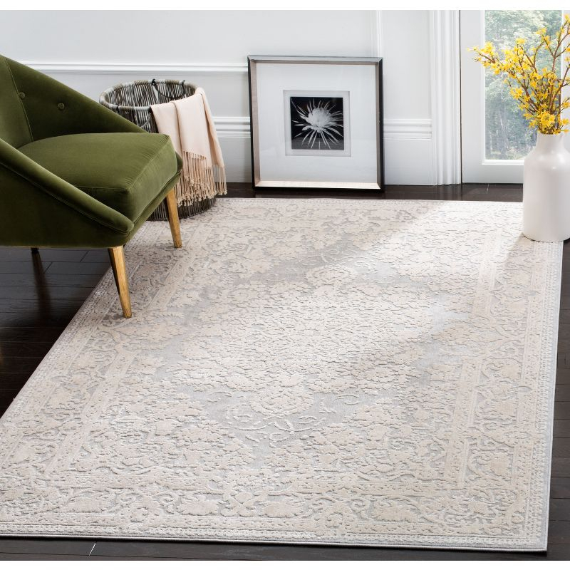 Reflection RFT664 Power Loomed Indoor Area Rug - 10'x14' - Light Grey/Cream - Safavieh