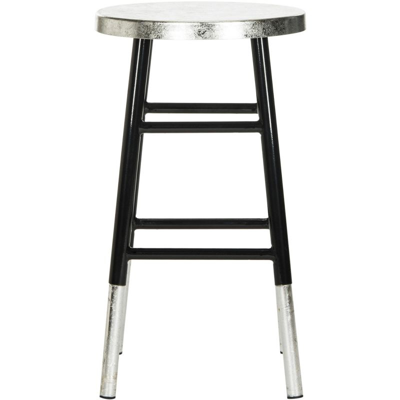 Kenzie Silver Dipped Counter Stool - FOX3211 - Black/Silver - Safavieh Couture