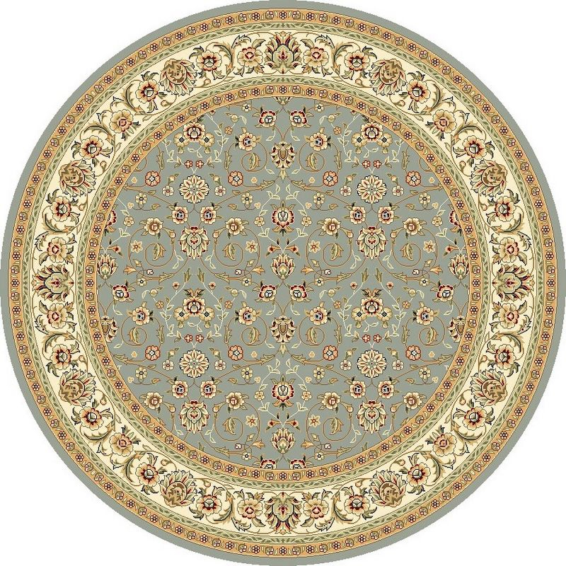 Lyndhurst LNH312 Power Loomed Area Rug - Light Blue/Ivory - 7' Round - Safavieh.