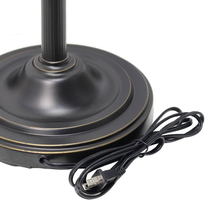 Torchiere Floor Lamp with Reading Light and Marble Glass Shades Restoration Bronze/Amber - Lalia Home: Adjustable, UL Listed, Metal Base