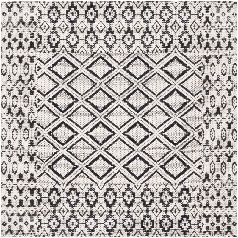 Vermont VRM151 Hand Woven Area Rug - Ivory/Black - 6'x6' - Safavieh.