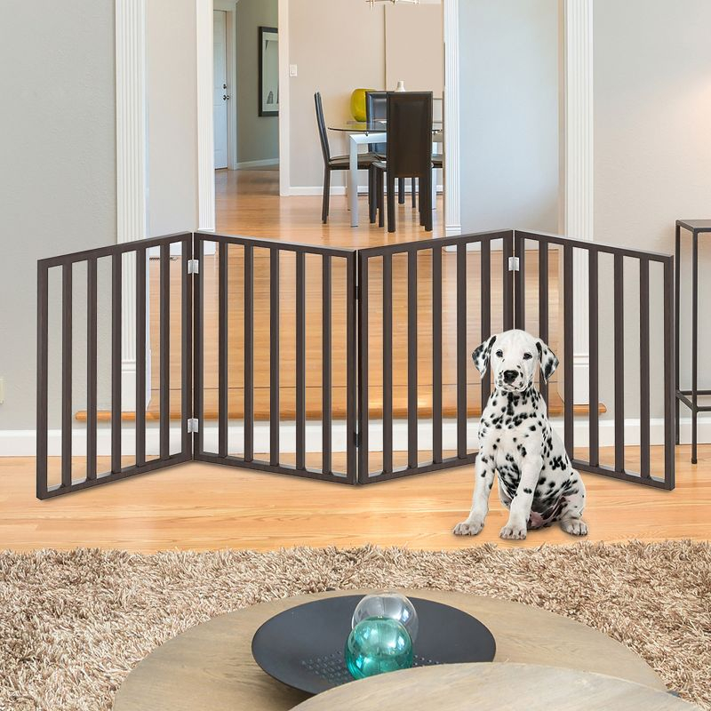 Pet Adobe 4-Panel Indoor Foldable Pet Gate, Black