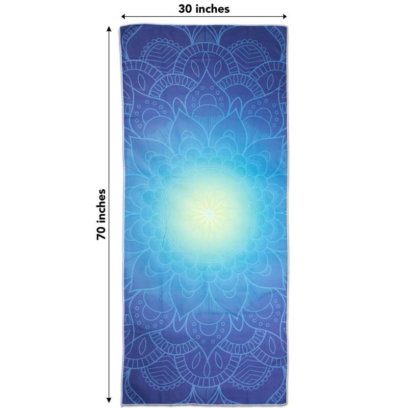 Arkwright Mandala Microfiber Beach Towels (30x70 in.) - Oversized Beach Towel Lightweight for Spa, Bath, Pool - Blue