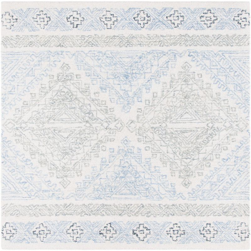 Micro-Loop MLP206 Hand Tufted Indoor Area Rug - Ivory/Grey - 5'x5' - Safavieh