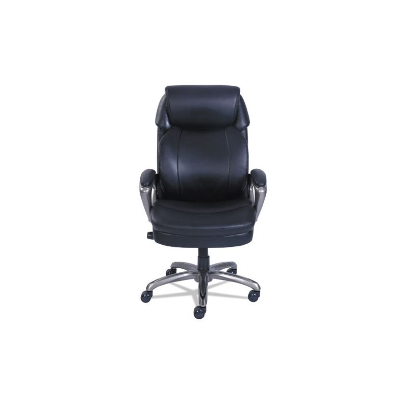 SertaPedic Cosset High-Back Executive Chair, Supports Up to 275 lb, 18.75" to 21.75" Seat Height, Black Seat/Back, Slate Base
