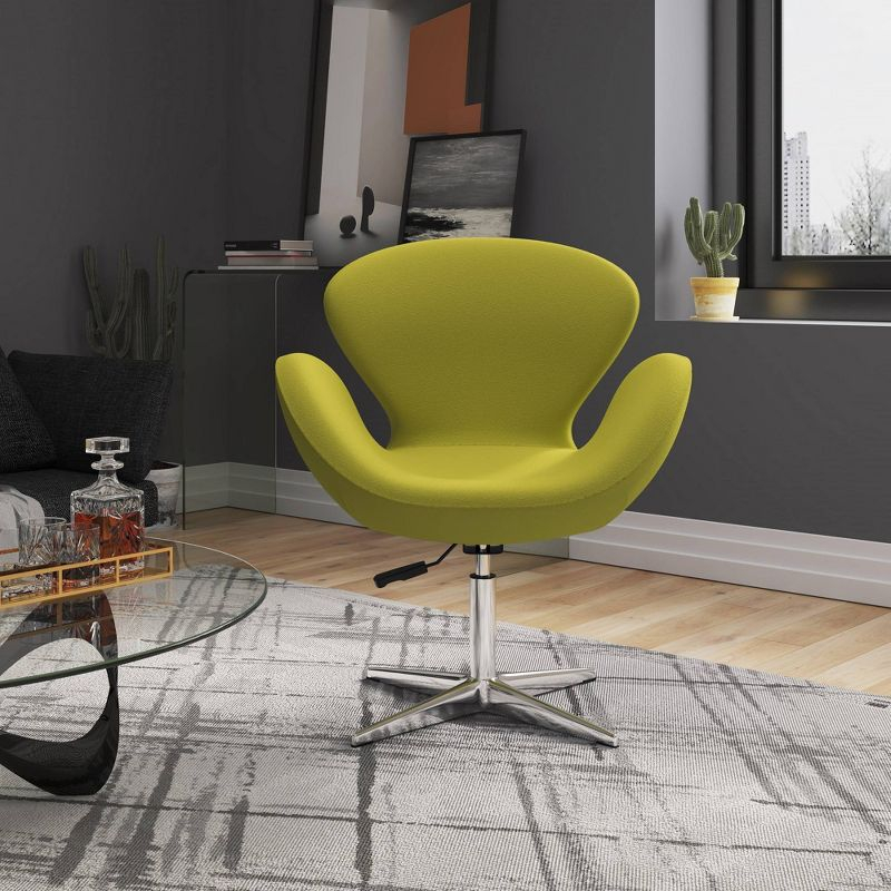Set of 2 Raspberry Faux Leather Adjustable Swivel Chairs Green - Manhattan Comfort