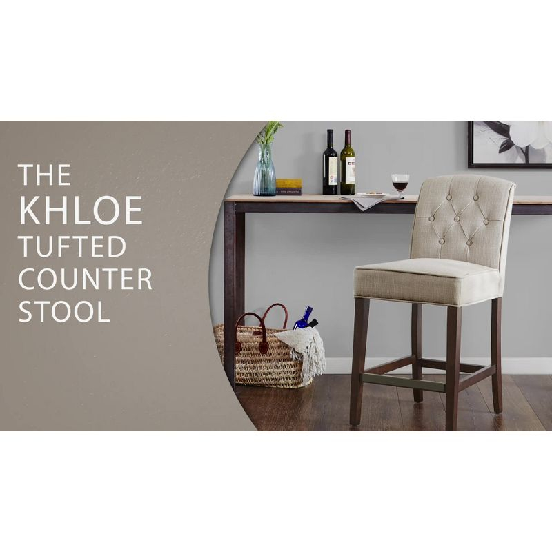 Khloe Tufted Counter Height Barstool Light Gray - Madison Park