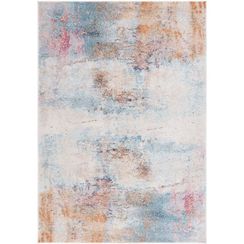Phoenix PHX506 Power Loomed Area Rug - Aqua/Gold Rose - 5'5"x7'7" - Safavieh.