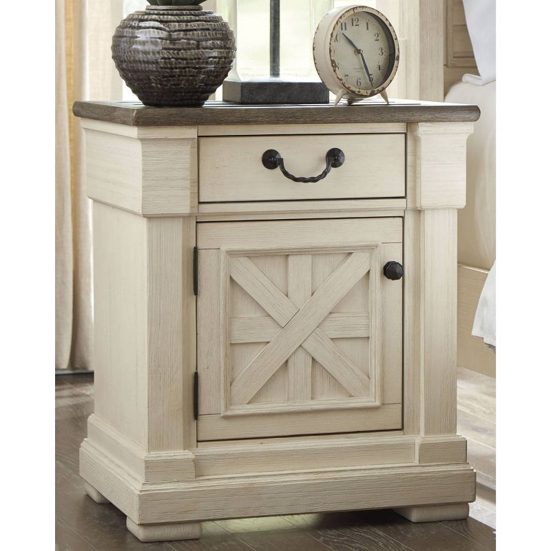 Bolanburg One Drawer Nightstand Antique White: Farmhouse Style with USB Ports - Signature Design by Ashley