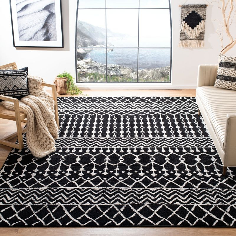 Tulum TUL270 Power Loomed Area Rug - Black/Ivory - 8'x10' - Safavieh.