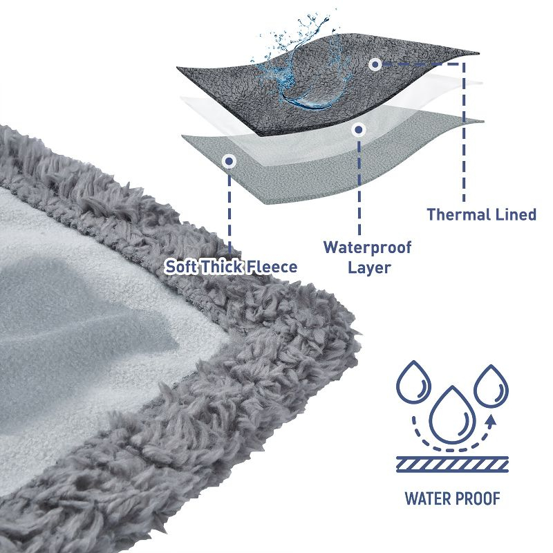 Kritter Planet Waterproof Bed Blanket, Washable Stain Proof Pad Bed Cover, Reversible Leakproof Furniture  Protector, Queen Size