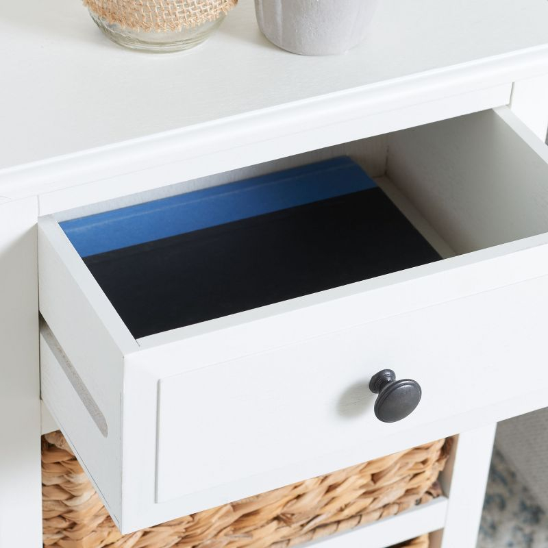Everly Drawer Side Table - AMH5743B - Vintage White - Safavieh Couture