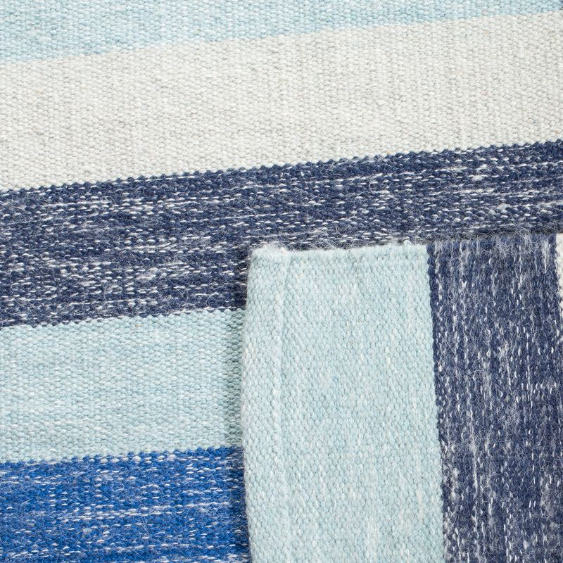 Striped Kilim STK411 Hand Woven Area Rug - Blue - 8'x10' - Safavieh.