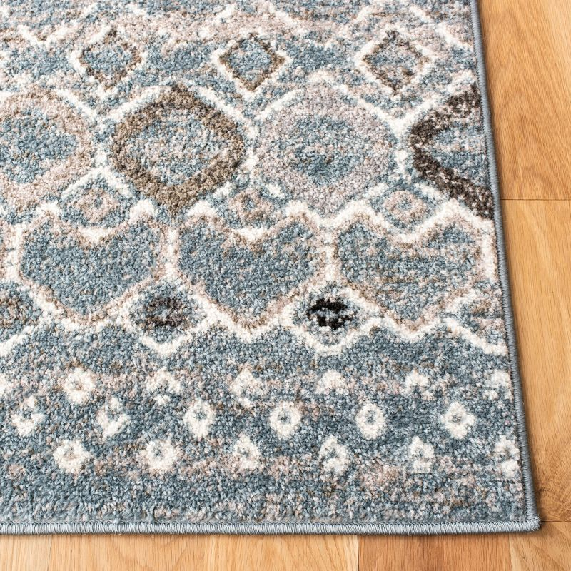 Amsterdam AMS108 Power Loomed Indoor Runner Rug - Blue/Ivory - 2'3"x14' - Safavieh