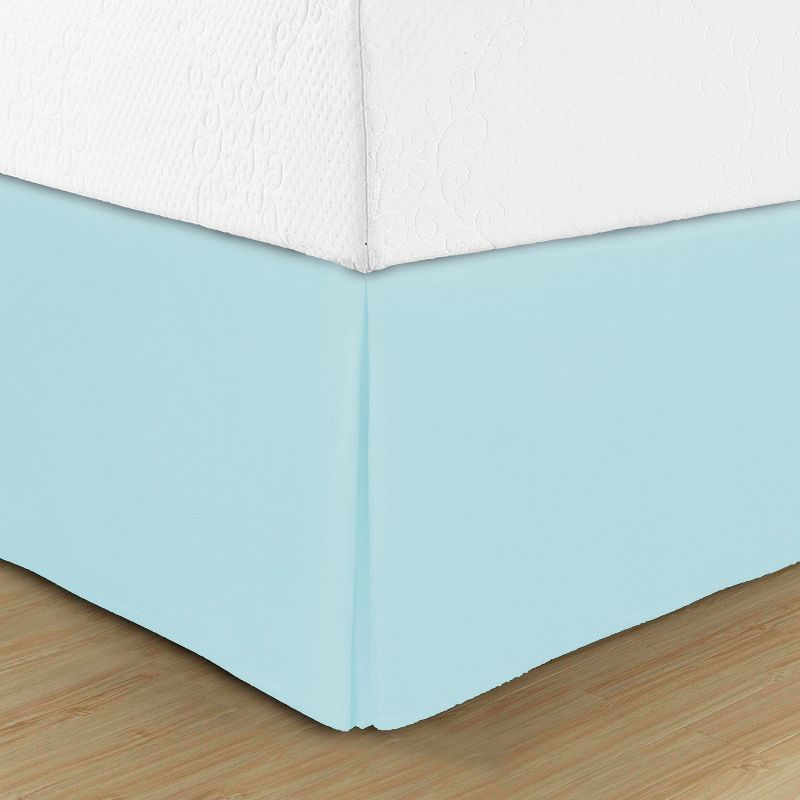 Swift Home | Basics Pleated Microfiber Bed Skirt 14-inch Drop Aqua Twin