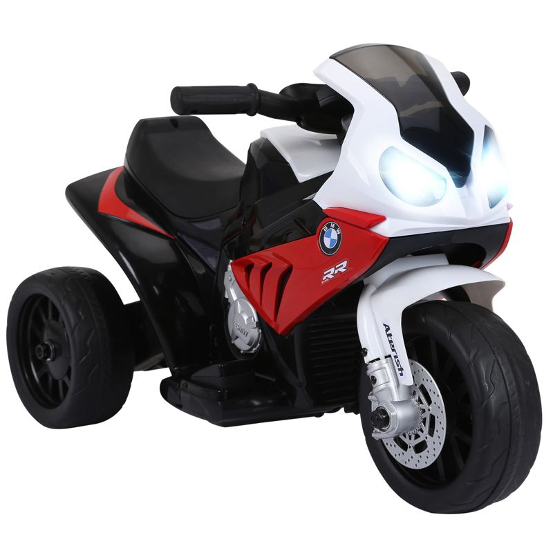 Aosom 6V Kids Motorcycle Licensed BMW, Toddler Motorcycle with Headlight, Music, 3 Wheeled Electric Motorcycle for Kids, Gift for Boys & Girls, Red