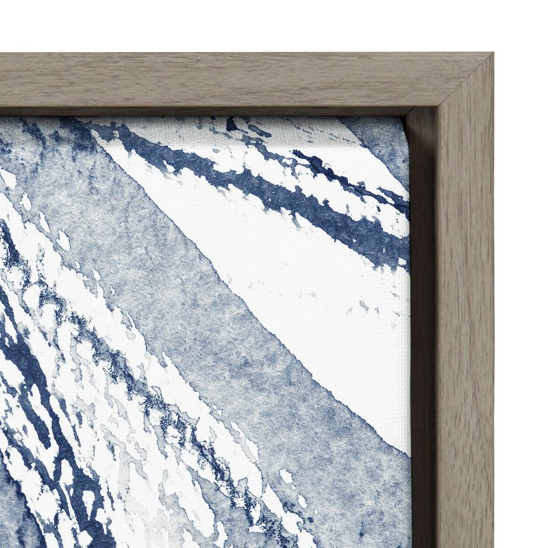 18" x 24" Sylvie Indigo Watercolor by Amy Peterson Art Studio Framed Wall Canvas Gray - Kate & Laurel All Things Decor