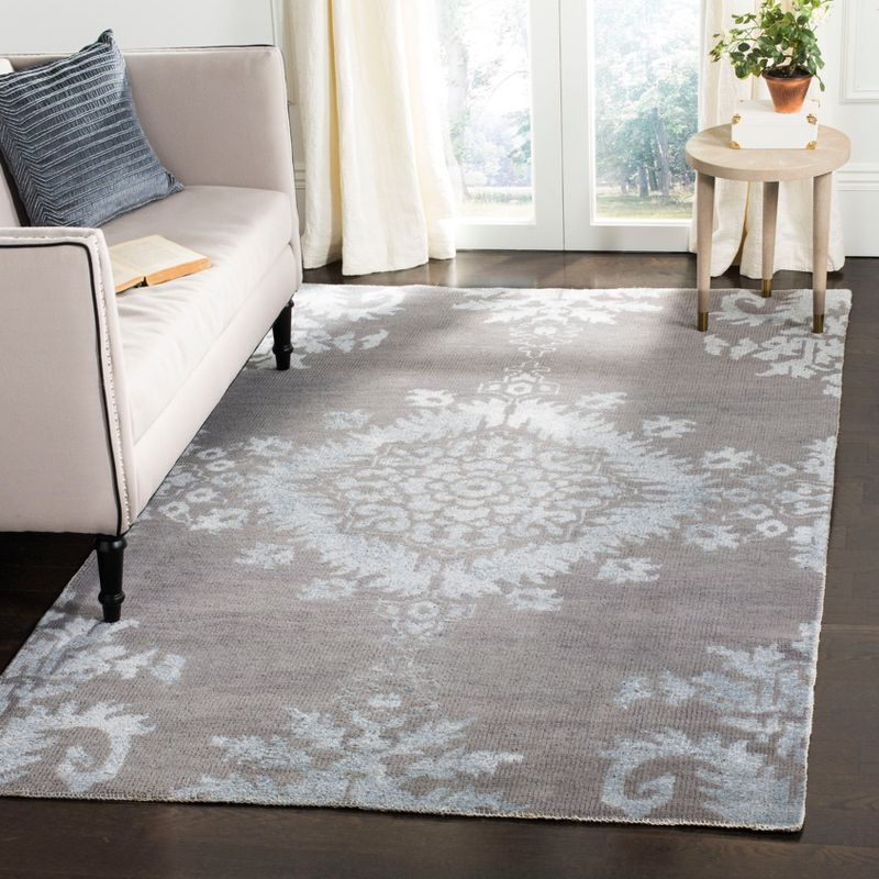 Stone Wash STW235 Hand Knotted Indoor Accent Rug - Grey - 3'x5' - Safavieh