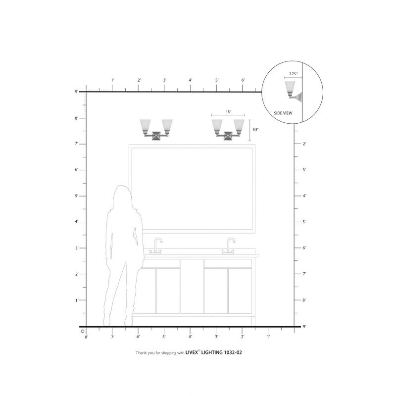 Livex Lighting Mission 2 - Light Vanity in  Polished Brass