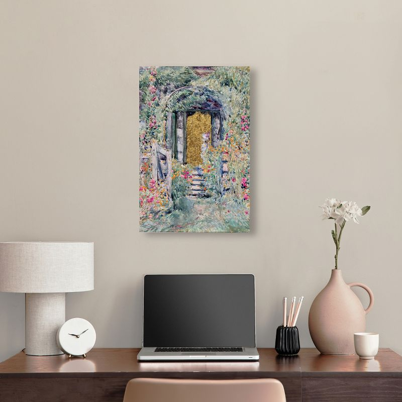 Art Remedy Golden Door Garden Impresionism Landscape Wall Art, 16" x 24", Gallery Wrapped