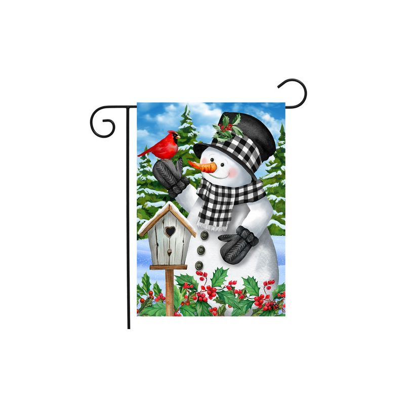 Briarwood Lane Winter Garden Flag 12x18 For Outdoor Checkered Snowman For Winter Garden Flag Flags For Outside