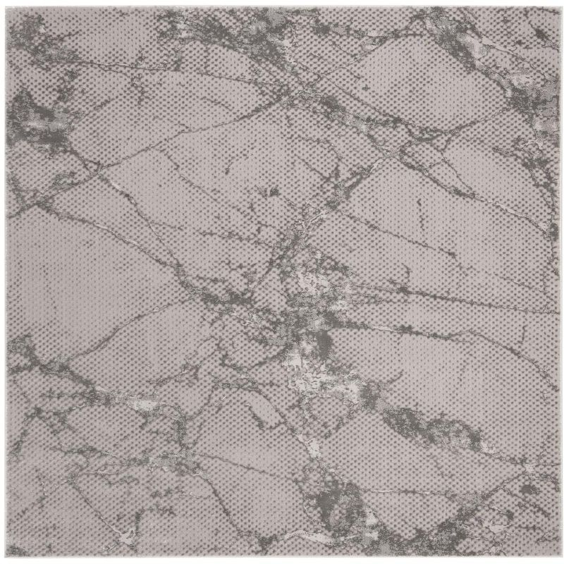 Lurex LUR187 Power Loomed Area Rug - Grey/Grey - 6'7"x6'7" - Safavieh