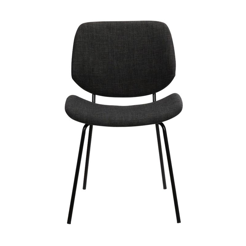 Quest Modern Dining Accent Chair: Armen Living, Soft Fabric, Metal Legs, Floor Protector
