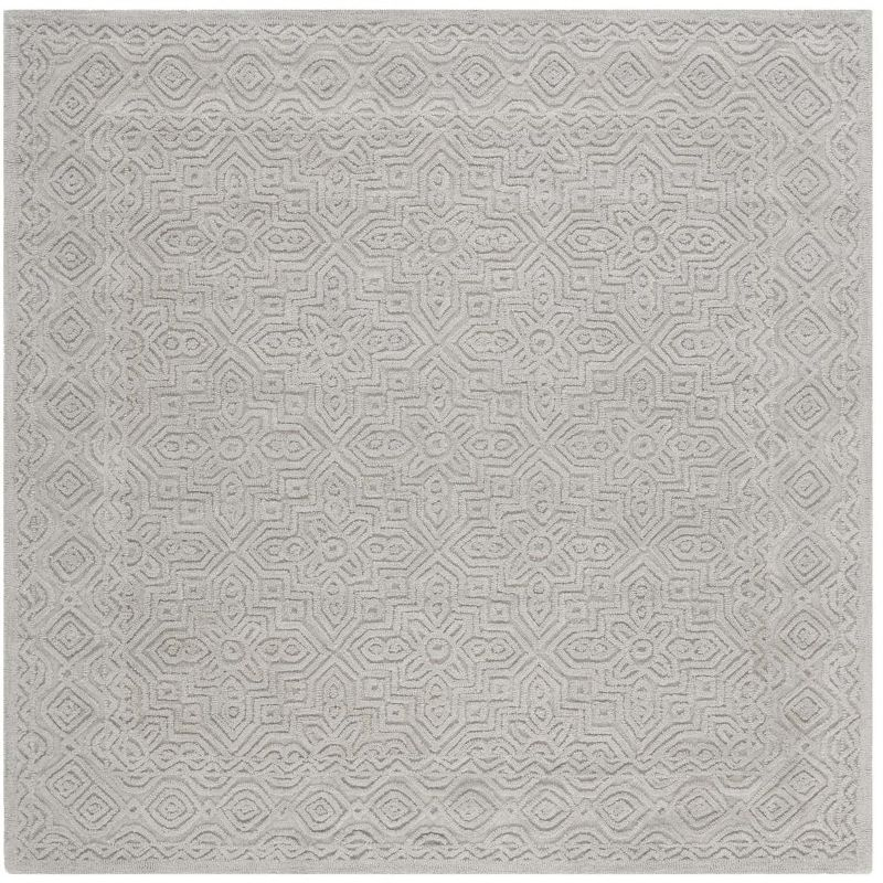 Textural TXT101 Hand Tufted Indoor Area Rug - Silver - 6'x6' - Safavieh