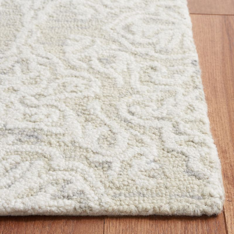 Blossom BLM112 Hand Tufted Indoor Area Rug - Silver/Ivory - 9'x12' - Safavieh