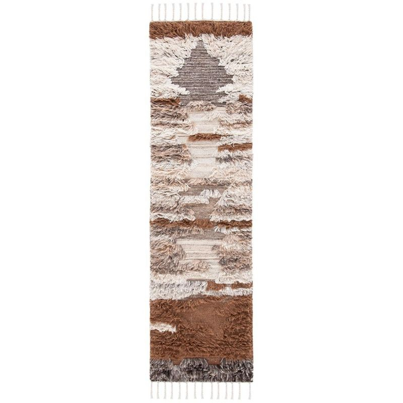 Kenya KNY225 Hand Knotted Runner Rug - Grey/Brown - 2'3"x8' - Safavieh