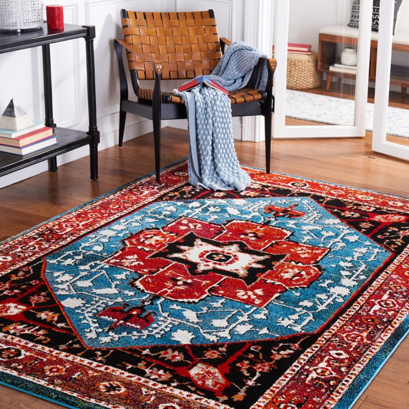 Vintage Hamadan VTH259 Power Loomed Area Rug - Red/Blue - 5'3"x7'6" - Safavieh.