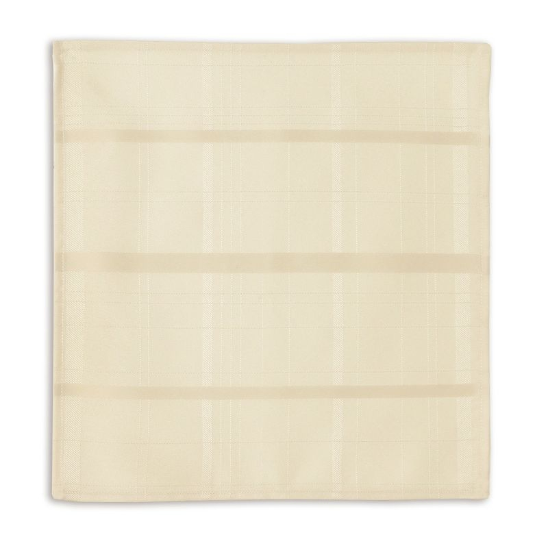 Elegance Plaid Stain Resistant Napkin Set of 4 - 17" x 17" - Beige - Elrene Home Fashions