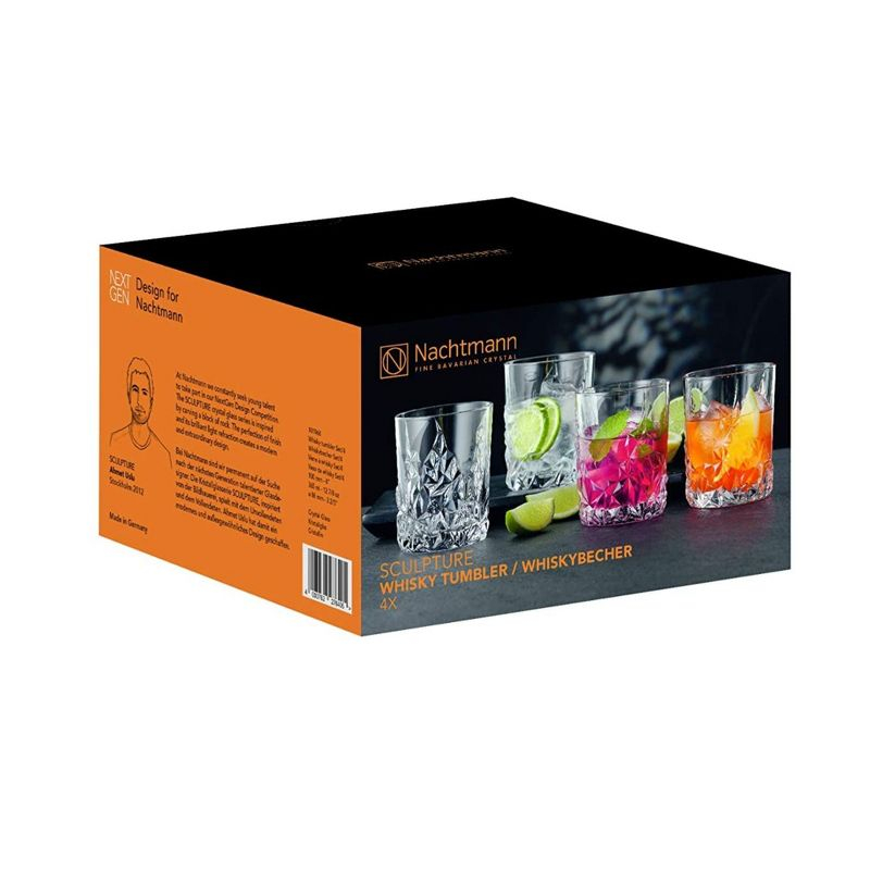 Nachtmann Sculpture Whiskey Tumbler, Set of 4,12.87 oz.