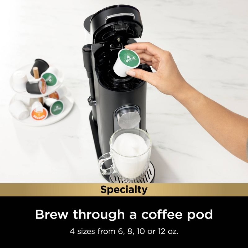 Ninja Pods & Grounds Specialty Single-Serve Coffee Maker with Integrated Milk Frother - PB051: Iced Coffee System, K-Cup Compatible