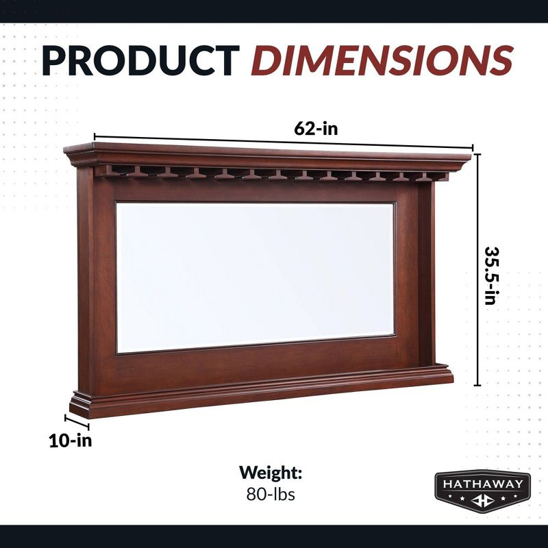 Hathaway Seville Back Bar Mirror - Walnut