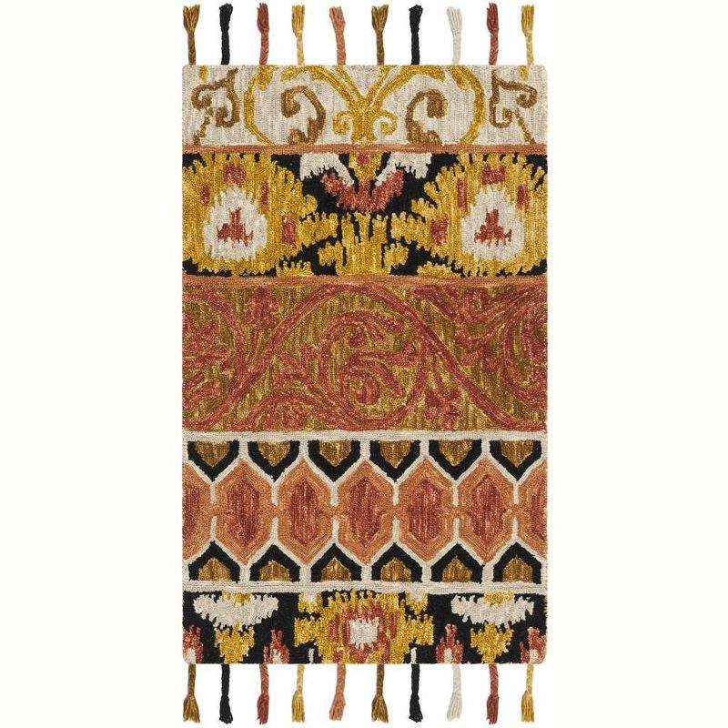Suzani SZN203 Hand Hooked Indoor Accent Rug - Rust/Gold - 3'x5' - Safavieh.