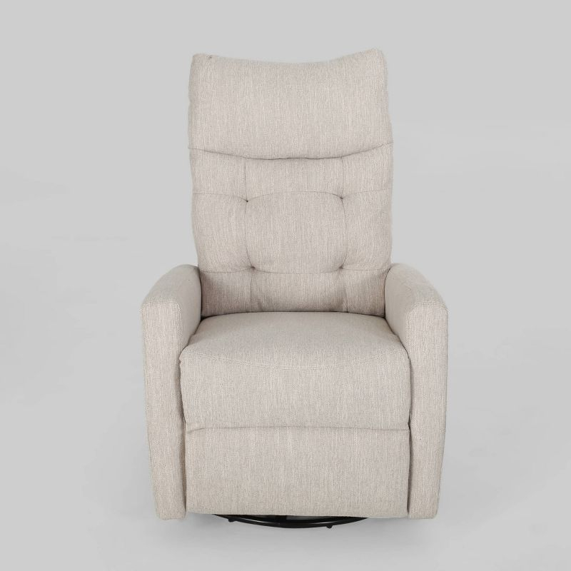 Christopher Knight Home Woodglen Contemporary Glider Swivel Recliner Beige: Upholstered Polyester, Wood Frame