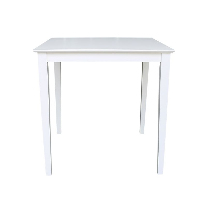 International Concepts Solid Wood 36" Square Counter Height Dining Table White: 4-Seat, Non-Extension, Wood Frame