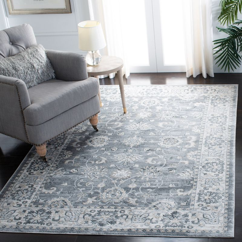 Isabella ISA940 Power Loomed Area Rug - Grey/Cream - 4'x6' - Safavieh.