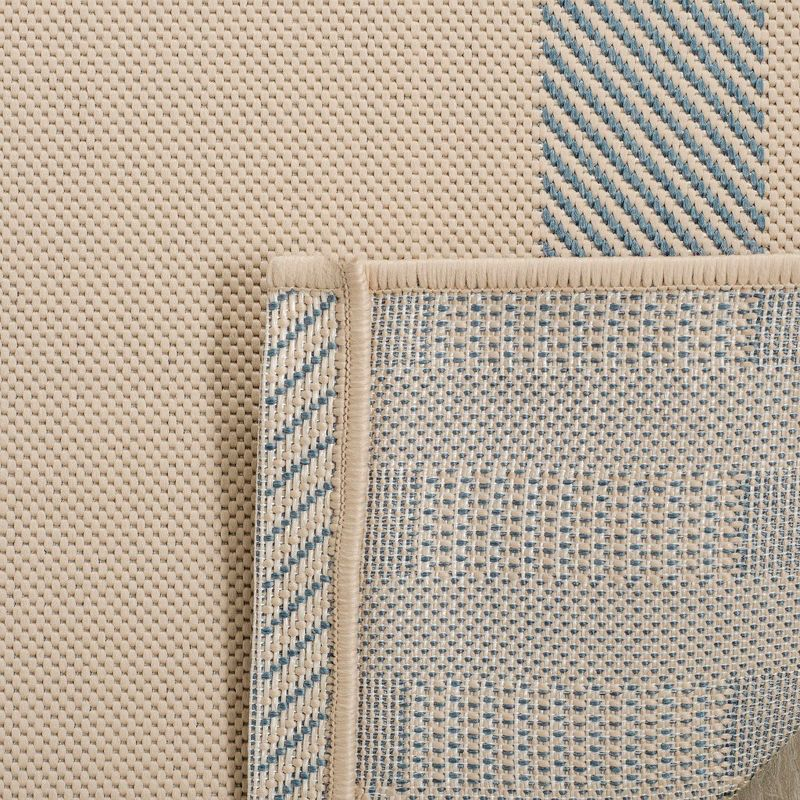 Courtyard CY6201 Power Loomed Indoor/Outdoor Accent Rug - Beige/Blue - 2'x3'7" - Safavieh.